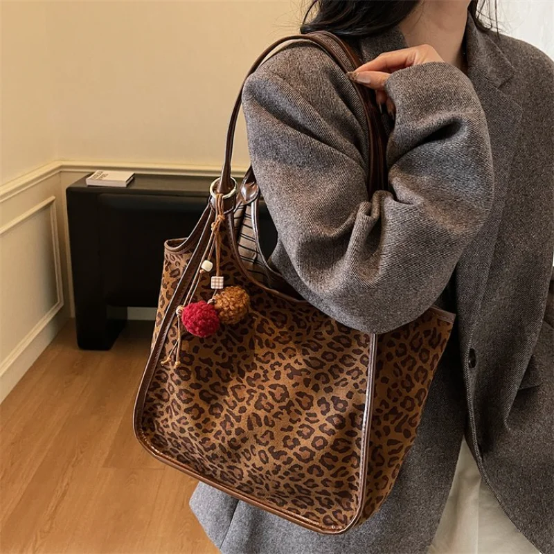 Women's Everyday Suede Tote Bag with Color Block Trim, Multi-Color for Work, Travel & Casual Street Style Shoulder Bag Women