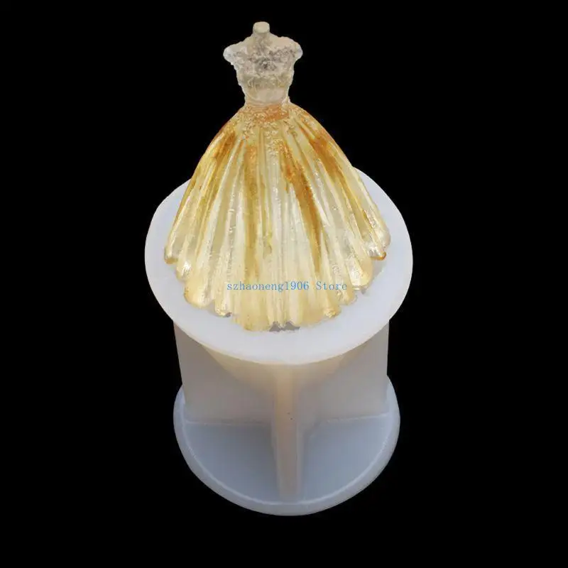 85LF الشوكولاته فندان قالب حلوى عيد الميلاد الأميرة فستان الراتنج قالب خبز الكعك