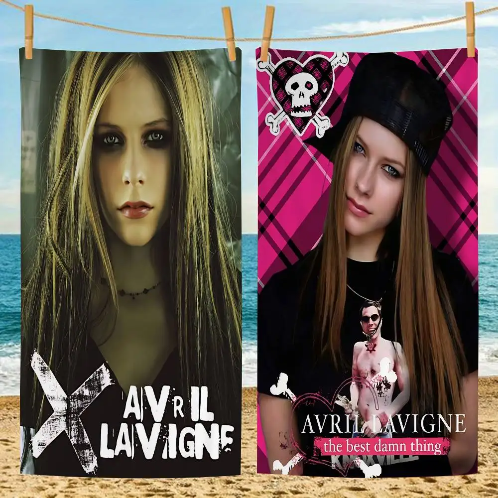 Singer A-Avril R-Ramona Lavigne Bath Towel Microfiber Soft Water Absorbing Breathable For Girl Kids Decorative Beach Towel