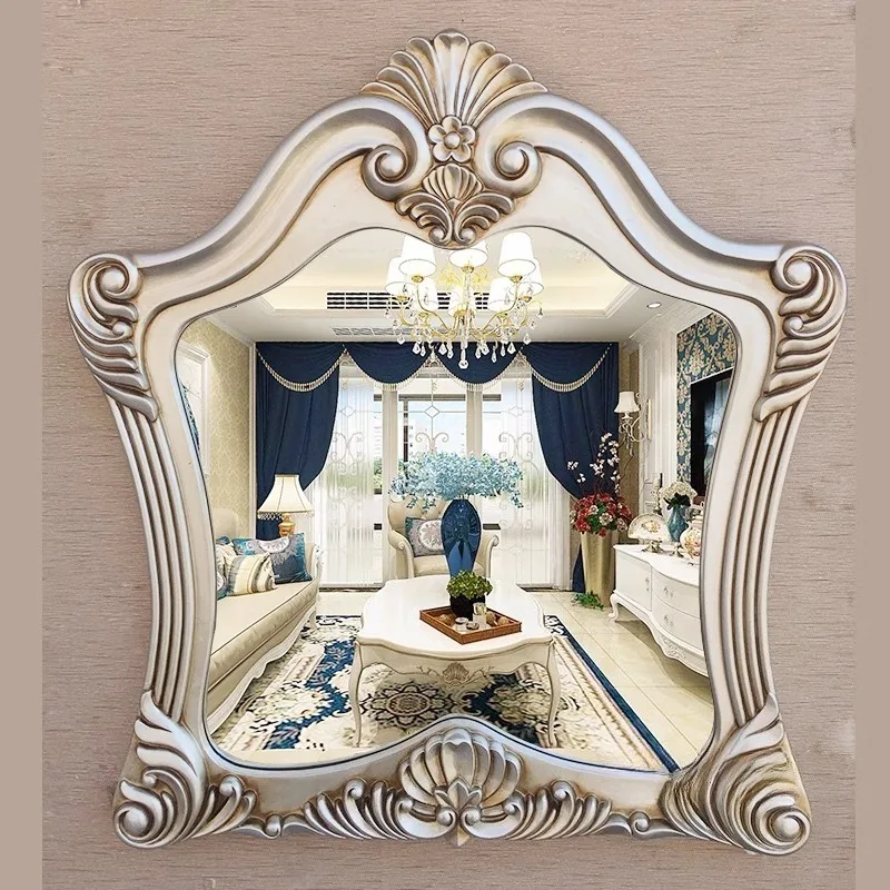European Luxury Mirror Unique Design Accent Hanging Save Space Restaurant Large Mirror Cheap Spiegel Wand Ornaments Home Decor