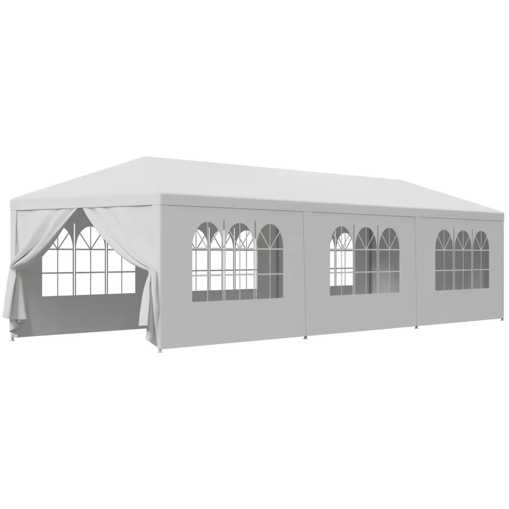 Party Tent Gazebo Wedding Canopy Tent w/Removable Sidewalls for Parties,Heavy Duty Waterproof Anti-UV Carport Canopy Outdoor Gazebo With Removable Sidewalls Commercial Party Tent for Wedding BBQ Outdoor Events