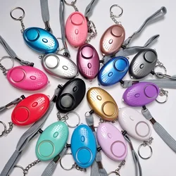 Portable Self Defense 130dB Anti Aggression Personal Security Alarm Keychain LED Lights Emergency Safety For Women 1pcs