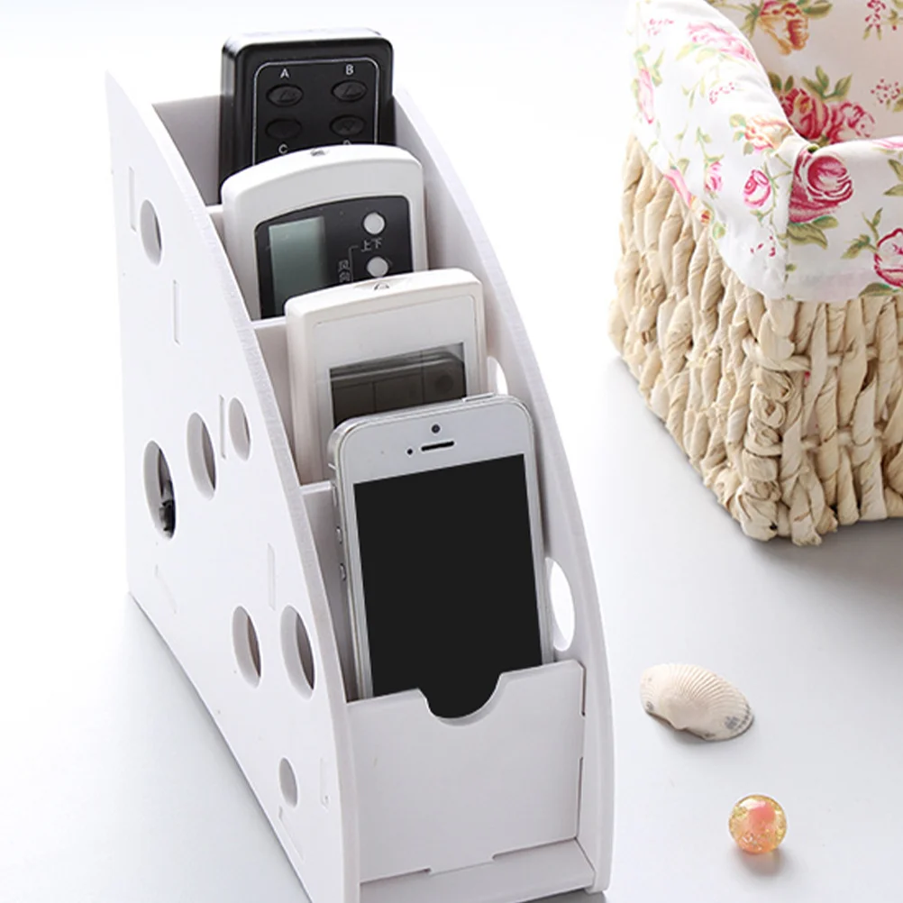 Multifunctional Desktop Remote Controller Organizer Wood Plastic Storage Box Detachable Remote Holder Space Saving Practical