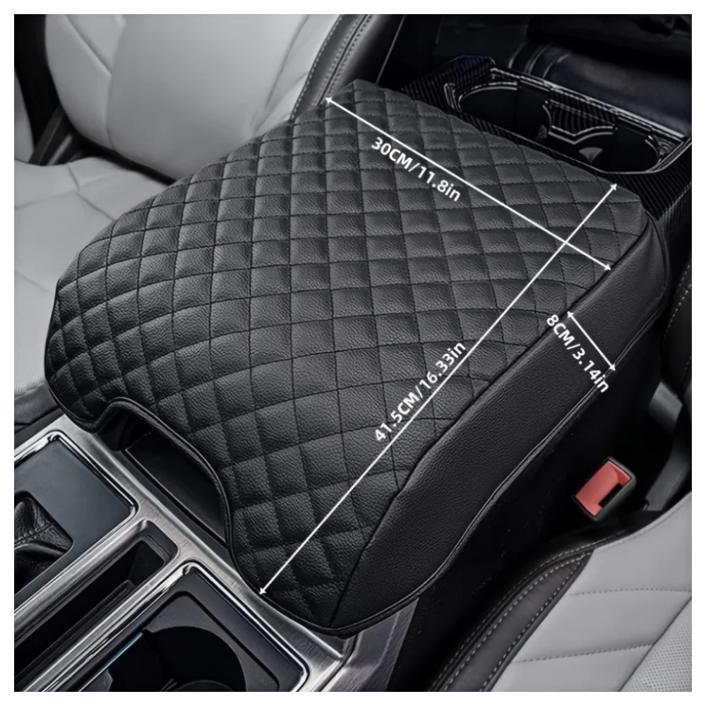 Center Console Seat Cushion, Non-textile Materials, with Armrest Cover Protector for 2015-2020 for Ford F150, 2017-2022 F250 F35