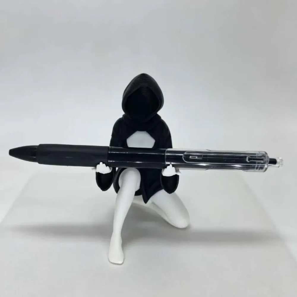 PLA Ghost Pen Holder Eco-friendly Handmade Witch Pencil Stand Matte Black Durable Anime Desk Figure Study Room