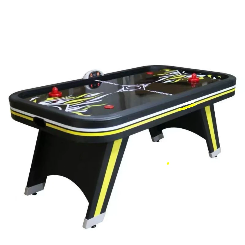 

6FT Fast-Paced Air Hockey Table with Electronic Overhead Scoreboard Red and Blue Yellow Color Tables