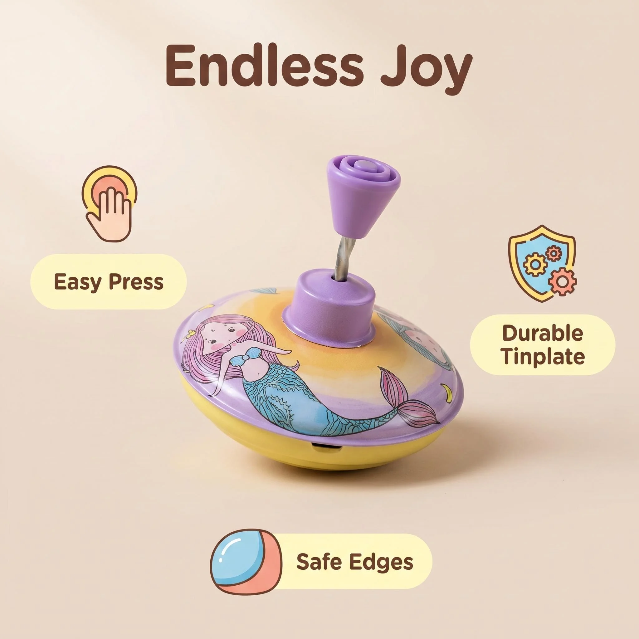 New Fidget Spinning Tops Metal Tops Toys Hand Press Classic Peg-Top Funny Push Down Gyro Baby Gift Tippie Top Toys For Children