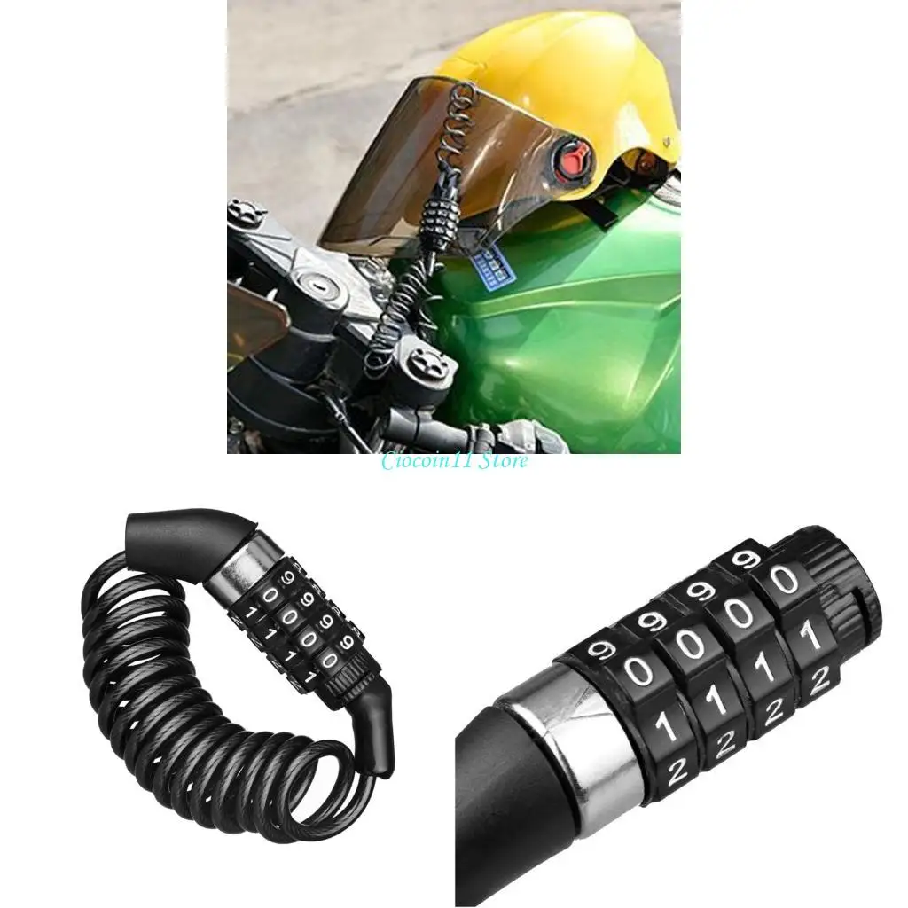 

Y1UB Quick Install Helmets Combination Lock Anti Theft Metal Lock Multipurpose Upgrades for Bike Motorcycle Backpack