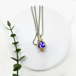 Game Impact Metal Double-sided Glass Necklace Fashion Mini Eye of God Chain Necklaces for Women Girl Trend Party Gift Jewelry