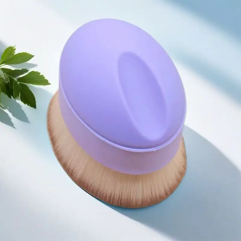 Large Purple Foundation Brush Soft Glow Blush Brush Soft Fiber Hair Fashion Face Brush