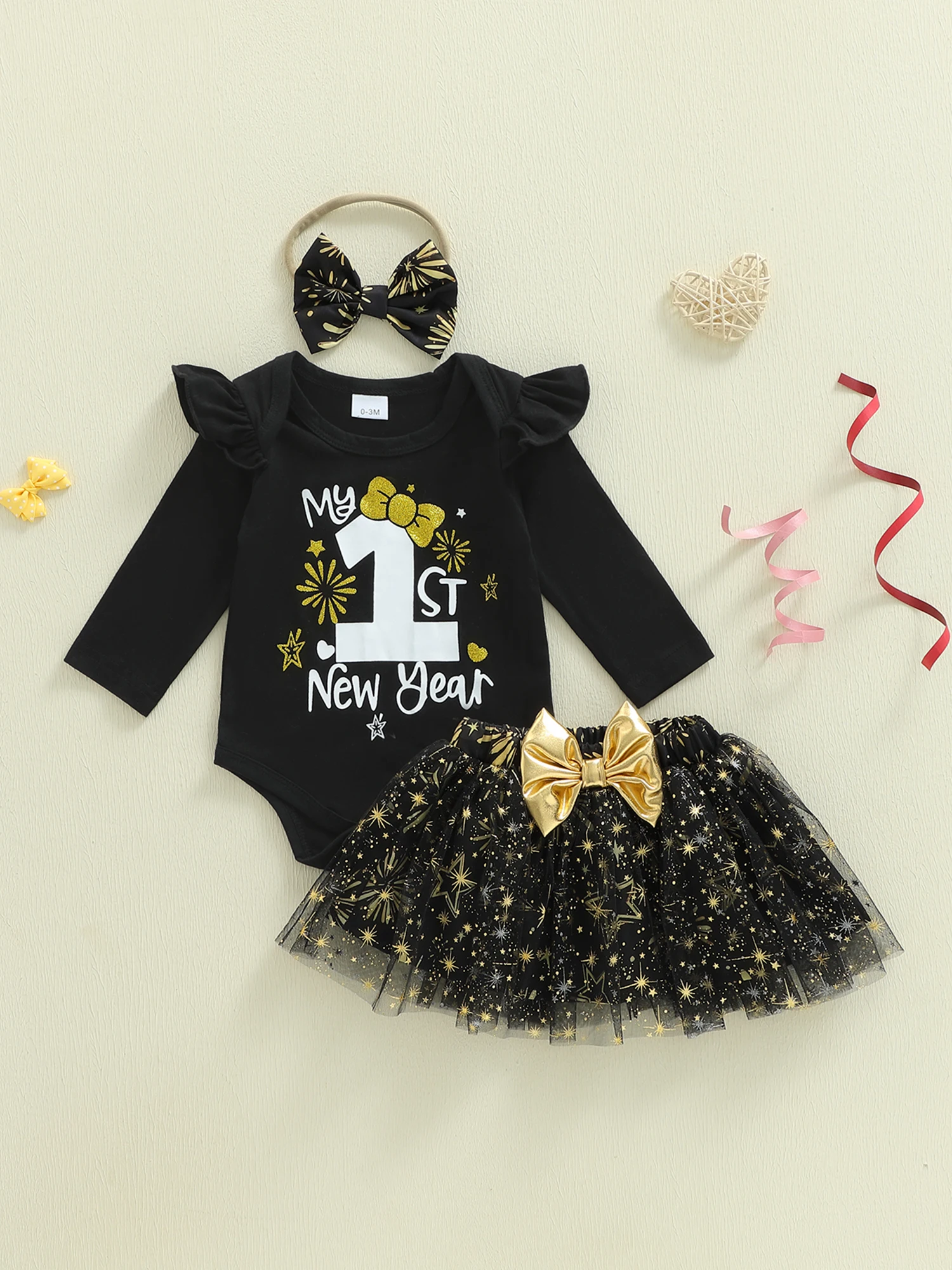 

Новогодний наряд для маленьких мальчиков, комбинезон с длинными рукавами, штаны с фейерверком и галстуком-бабочкой, комплект детской одежды для торжеств