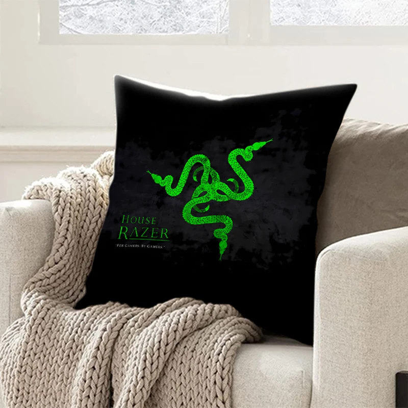 Pillowcase Throw Pillow Cushion Covers Home Living Room Sofa Couch Seat Razer Computer parts brand logo e-sports bolster Decor