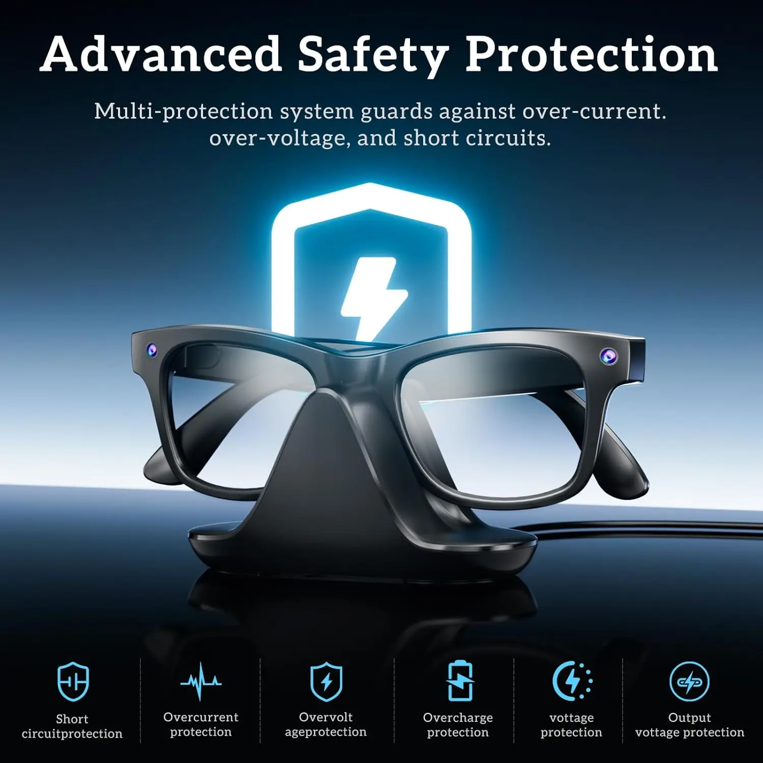 قاعدة شحن صغيرة لنظارات RayBan Meta الذكية AI Wayfarer/Headliner/Skyler حامل شاحن محمول للسفر مع كابل USB-C