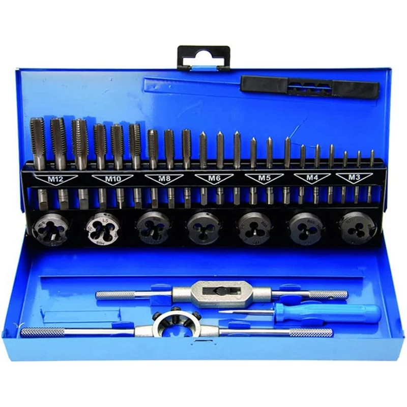 

32PC Tap And Die Set Hand With 32 Sets Of Tap And Die Tapping Tool Set Tap And Die Set Drill Tool Se