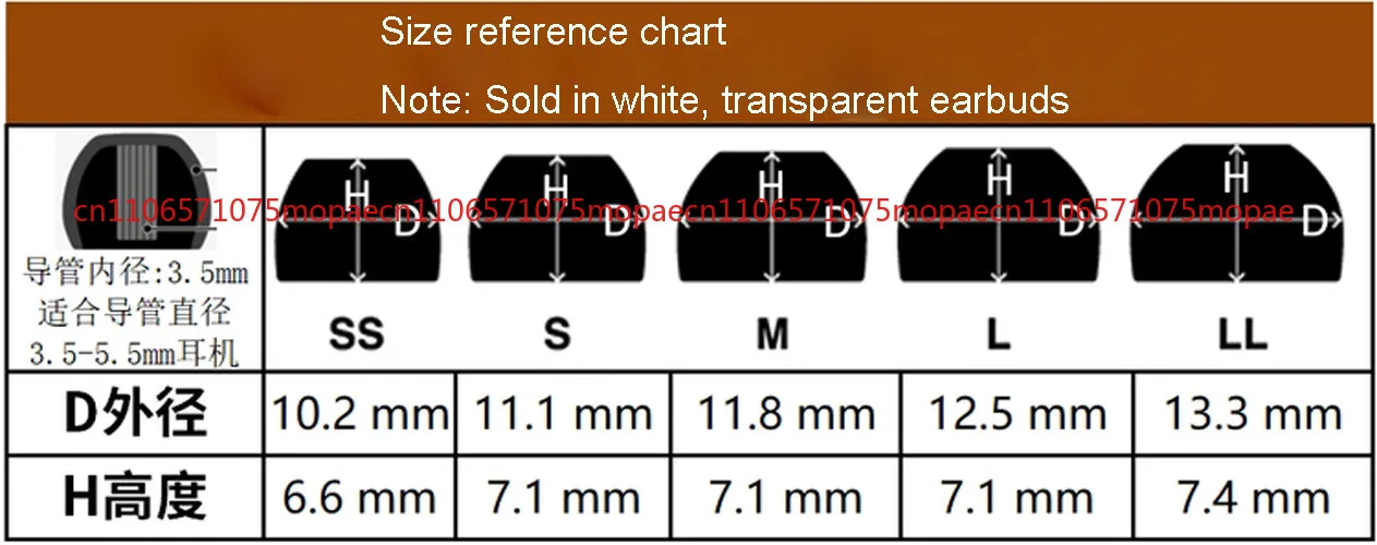 OK 1 Pair White Original Short Earbuds Silicone Covers for TWS Bluetooth EVA2020