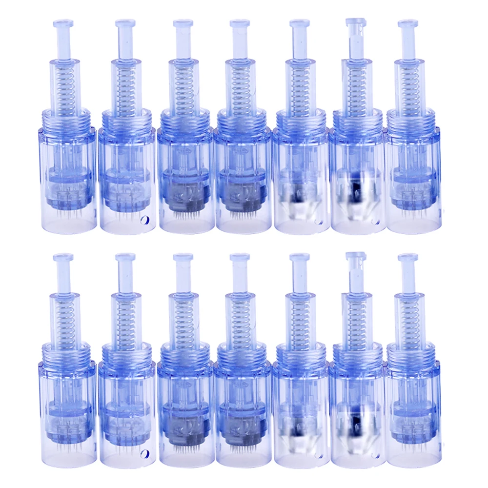 10 pçs derma caneta agulhas parafuso cartucho cabeças substituição para nano microagulhamento caneta microagulha derma selo cuidados com a pele