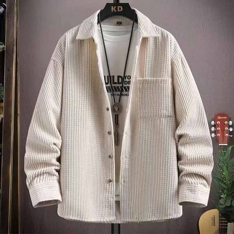 

Весенне-осеннее мужское пальто из вельвета в стиле ретро на пуговицах, с длинным рукавом, теплое, повседневное, новое, модное, мужская одежда