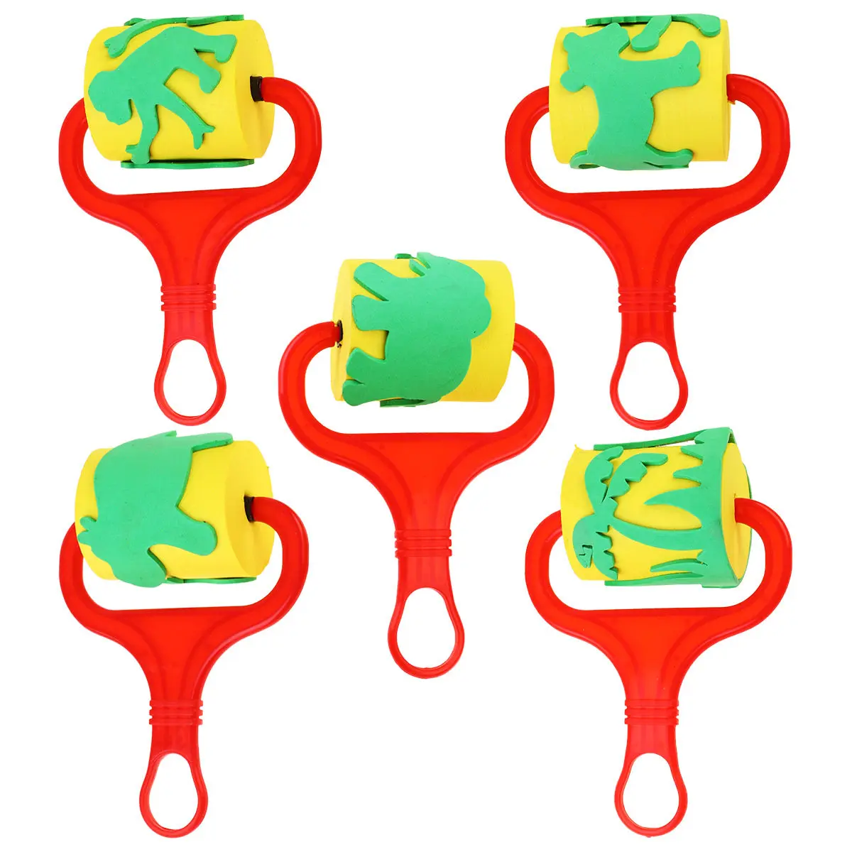 

5Pcs Fun Animal Pattern Sponge Rollers for Childrens Painting Crafts Boosts Aesthetic Ability Perfect for Beginners Art Projects