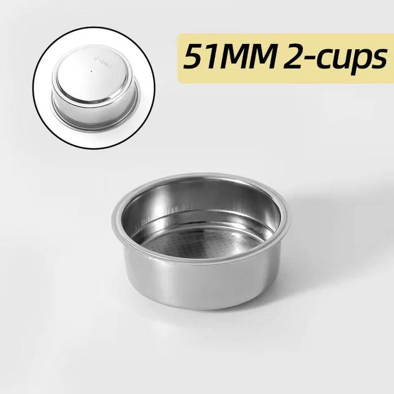 Coffee Filter Basket 51MM Pressurized Double Layer Stainless Steel For Delonghi Portafilter Barista Tools Espresso Accessories