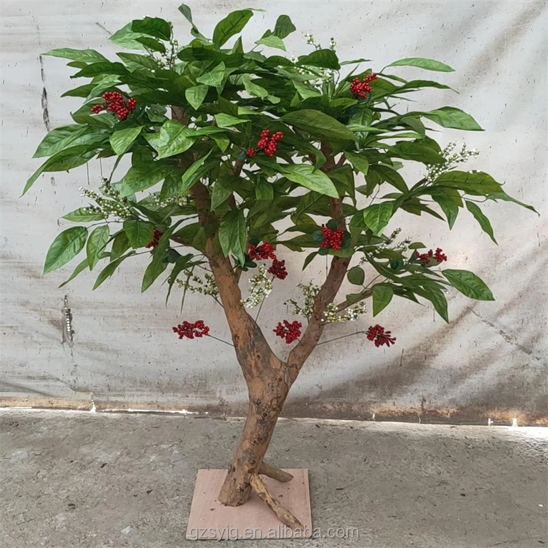 

Custom New Artificial Wooden Coffee Tree Indoor and Outdoor Decoration Artificial Plant Simulation Coffee Tree