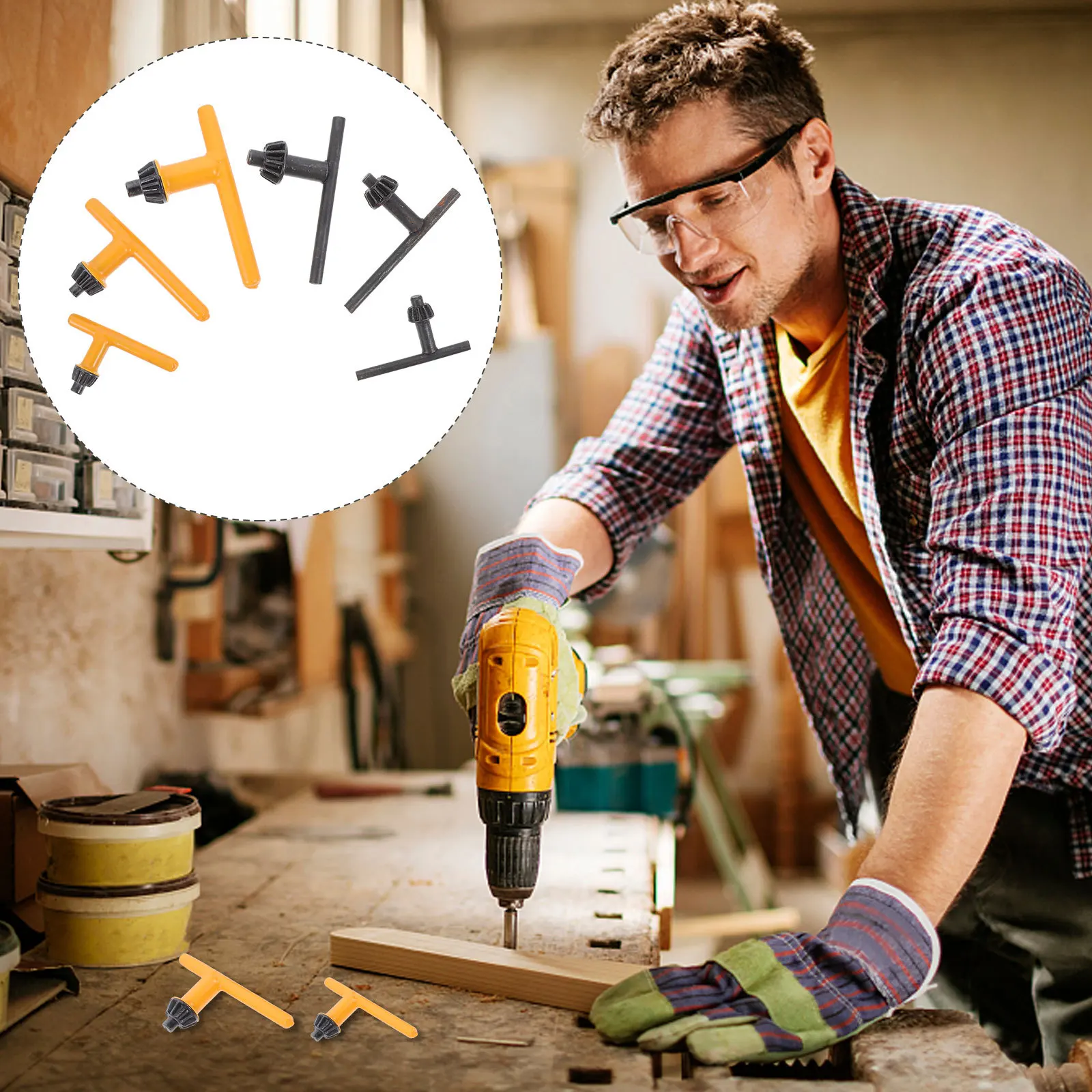 6 قطعة الحفر الكهربائية العملي تشاك مفتاح مجموعة دائم مقاومة للصدأ استبدال لقط أداة تشاك وجع ل الصحافة الحفر #1