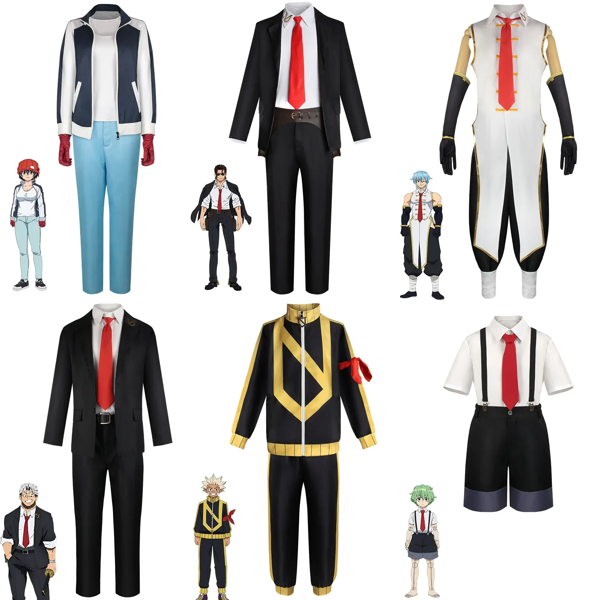 Disfraz de uniforme de Anime para hombre y mujer, traje de Anime de Undead, Unluck, Andy, Fuuko, Izumo, chaqueta, pantalones, monos de Pokemon, disfraz de Halloween