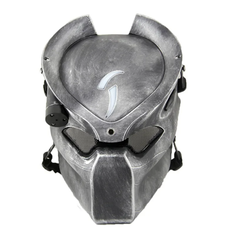 Alien Vs Predator Mask with Lamp Outdoor Wargame Tactical Mask Full Face Cs Mask Halloween Masks Party Cosplay Prey Horror Mask