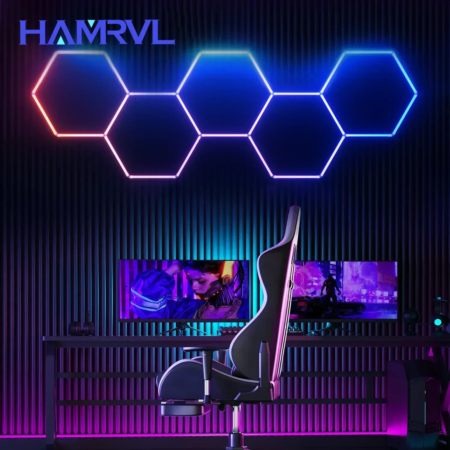 RGB sześciokątny garaż LED Light e-sport internetowa kawiarnia klub siłownia Bar gra sceniczna ściana kolorowa dekoracja efekty specjalne oświetlenie