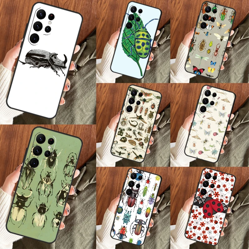 Beetles Insects Case For Samsung Galaxy S23 Ultra S22 Plus S21 Ultra S20 FE S9 S10 Note 10 20 Ultra Cover