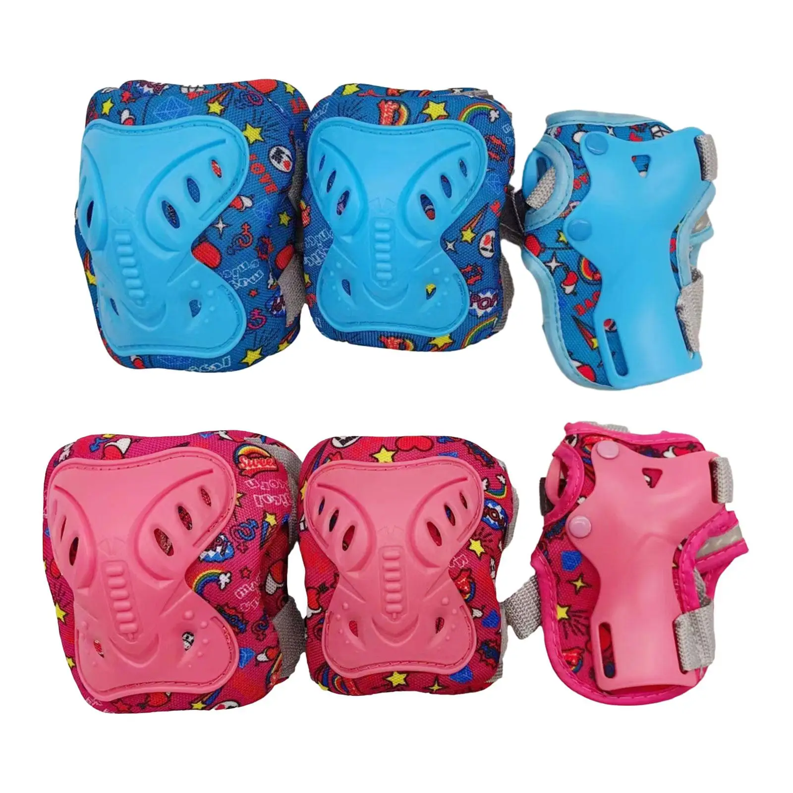 Kids Protective Gear Set Knee Pad Elbow Pads Wrist Pads Children Guards for Skateboarding Longboarding Exercise Climbing BMX