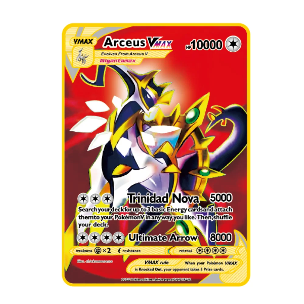 10000 point arceus vmax pokemon metal cards DIY card pikachu charizard golden limited edition kids gift game collection cards