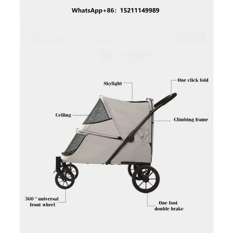 Collapsible Medium-to-Large Pet Wagon for Cats and Dogs