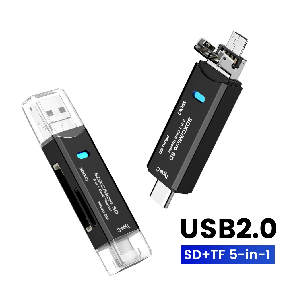 Olaf USB 2.0 Card Reader Micro SD TF Memory Card Reading Adapter High Speed Type C Card Reader For Phone PC Laptop Accessories