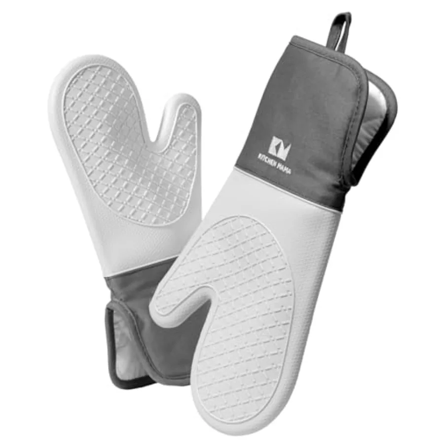 

UltraShield Silicone Oven Mitts Heat Resistant NonSlip StainResistant Silicone Cooking Mitts Pot Holders for Baking Grilling He