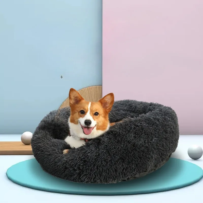

Dog Kennel Removable and Washable Round Plush Pet Cat Litter Warm Pet Supplies Pet Mat Cama Para Cachorro Лежанка Для Собак