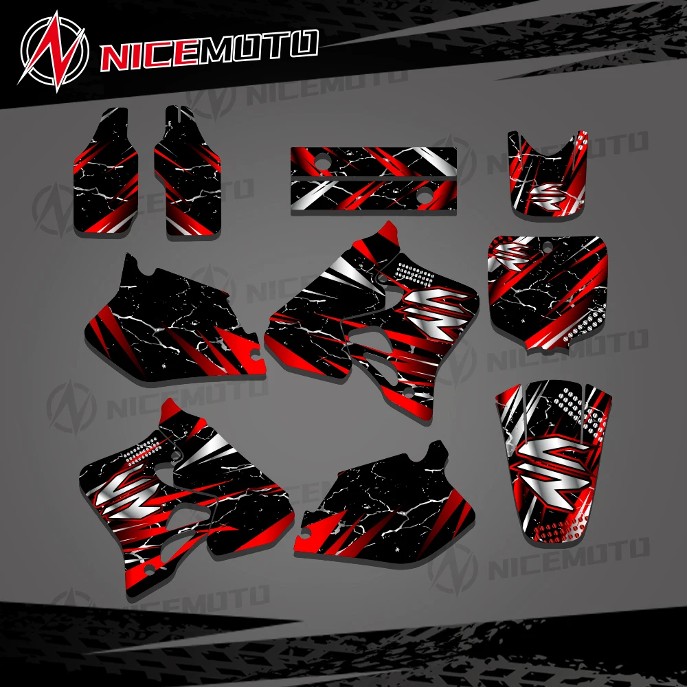 For HONDA CR250 1995 1996 CR125 1995 1996 1997 Full Graphics Decals Stickers Motorcycle Background Custom Number Name