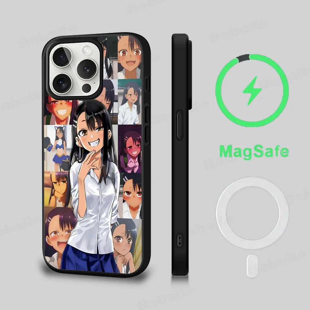 Nagatoro San Anime Phone Case Magesafe Magnetic Wireless Charge Case For iPhone 16 11 12 13 14 15 Pro Max Plus Mini