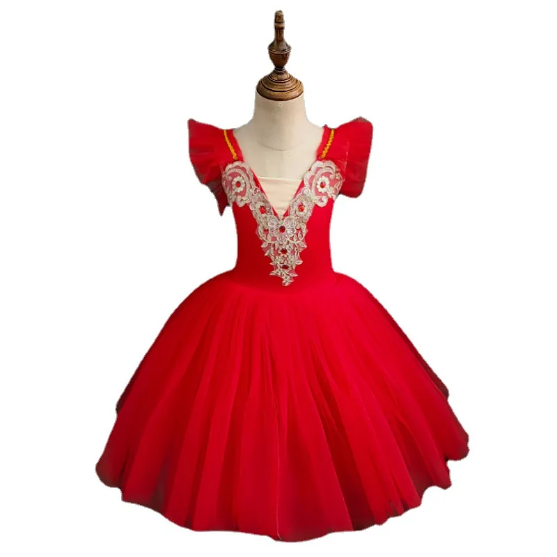 Vestido de princesa para bebé, vestido de Ballet, tutú largo romántico, bailarina profesional del lago de los cisnes, disfraz de hada para niñas y niños