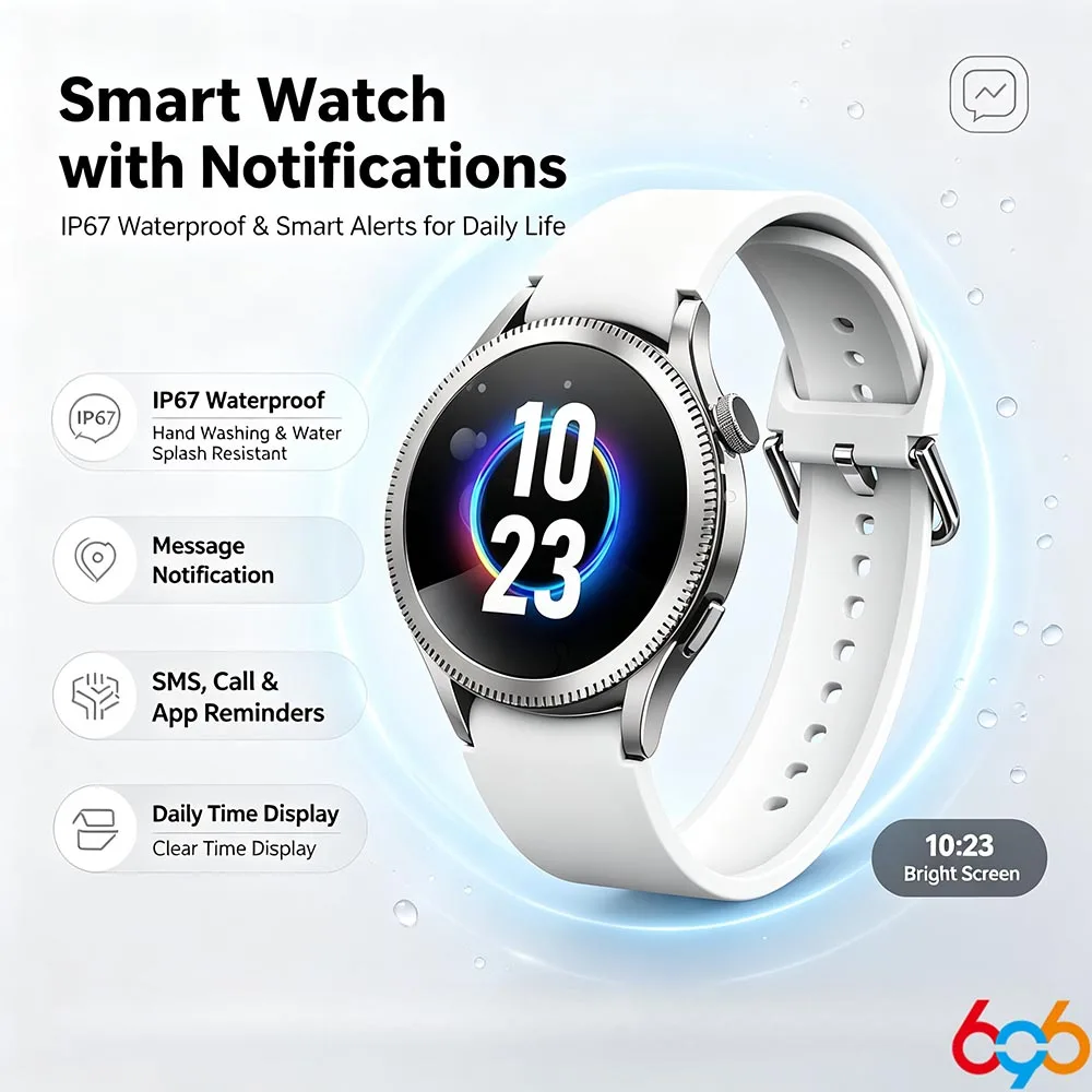 Ladies Fitness Smartwatch  BT Calling  Waterproof  Sleep & Health Monitor  Fitness Tracking  Message Alerts for Daily Sports