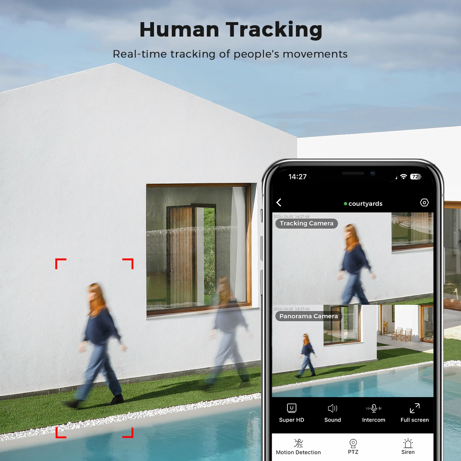10MP 5K Wifi IP Kamera Outdoor 2,4 GHZ 5GHZ PTZ Überwachungskamera Dual Objektiv Dual Bildschirme E-Mail Alarm 4K Sicherheit Schutz – Detail 12
