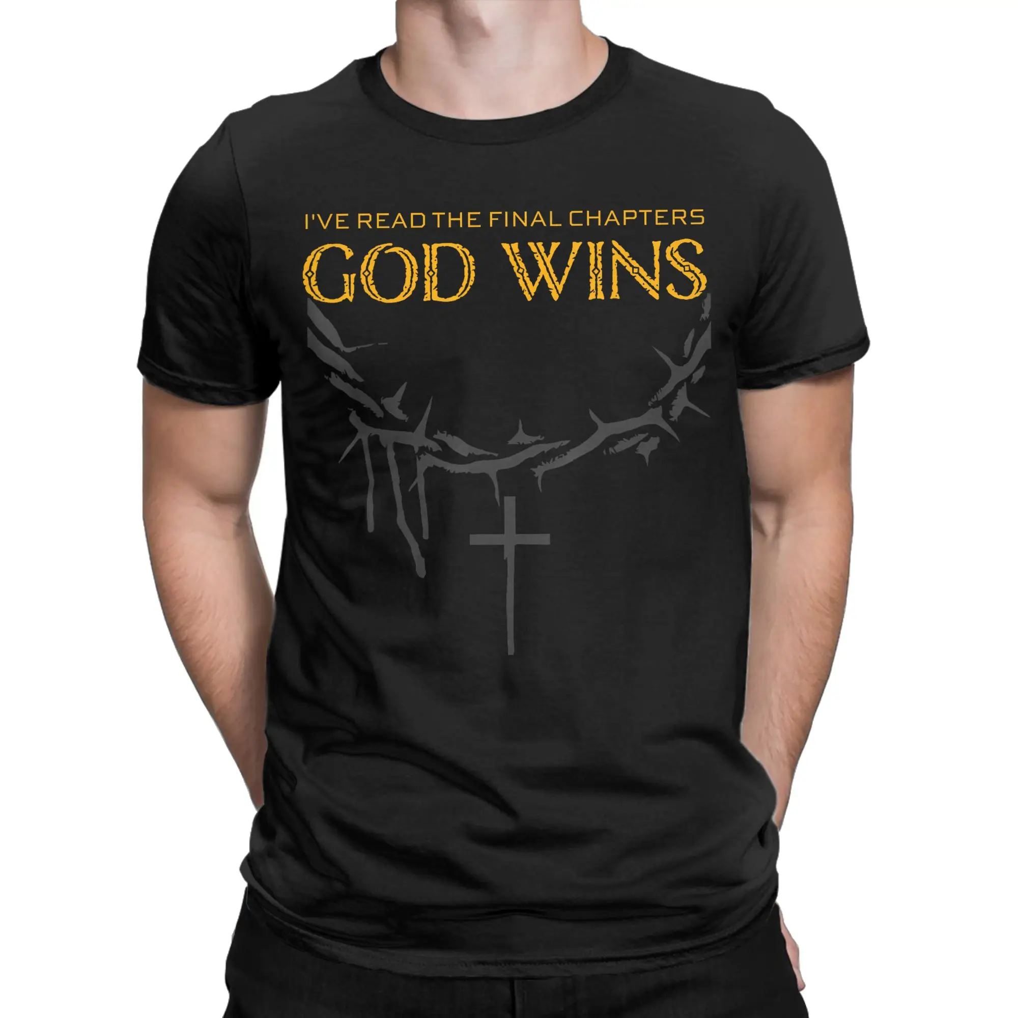 Vintage T-Shirt I Have The Last Chapters of God Wins Distressed Quote T-Shirts Cotton Tee Shirt for Men Short Sleeve Tops