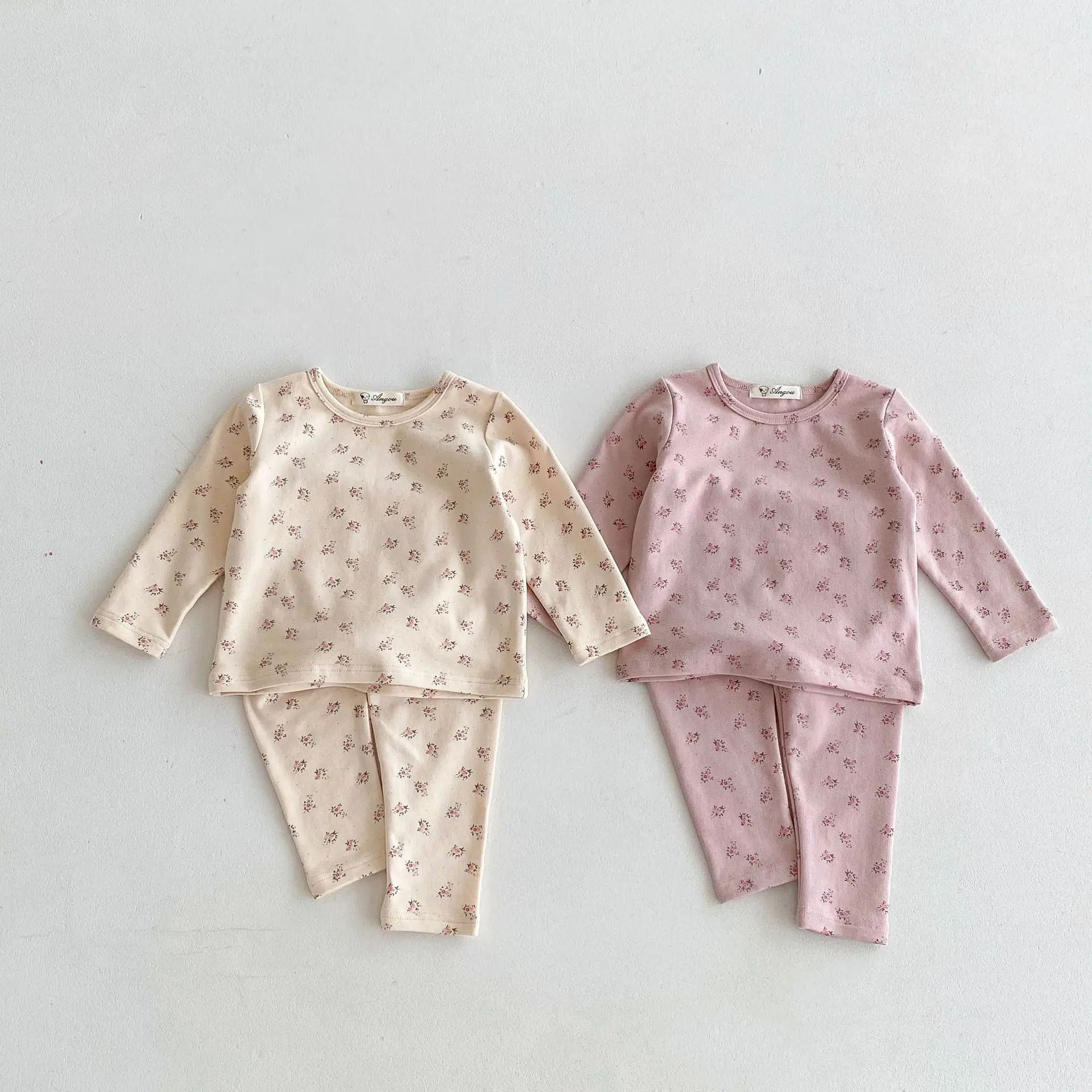 

Autumn New Children Long Sleeve Home Clothes Set Cotton Girls Baby Cute Floral Comfortable Pajamas Suit Kids Versatile Outfits