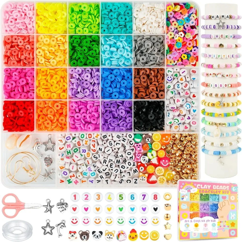 

Sunlode Bracelet Making Kit 5000pcs, Jewelry Making Kit for Beginner, DIY Arts and Crafts Gift Beads with Charms Friendship