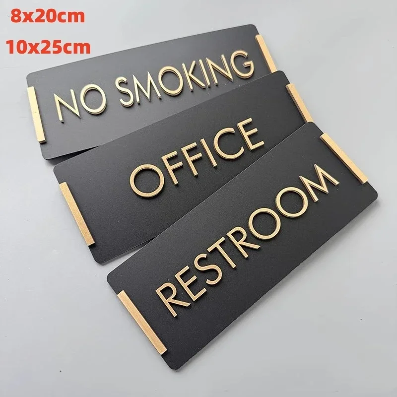 

Restroom Sign Plaque Creative rectangular Signage No Smoking Warning Board Warm Reminder Signage Office Indicator Plaque