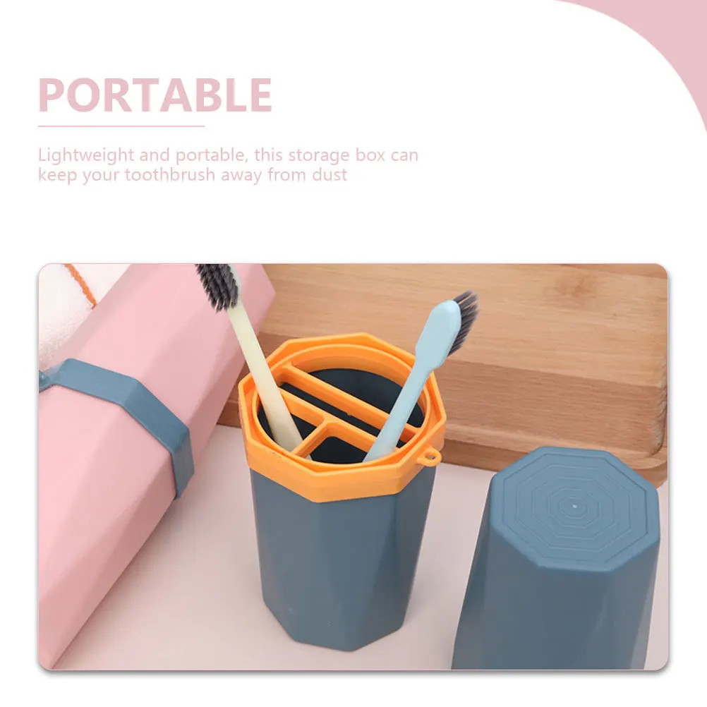 2 قطعة حامل فرشاة الأسنان المحمولة الكؤوس السفر فرشاة الأسنان حالات صندوق تخزين خفيف الوزن للسفر مدرسة رحلة عمل الاستخدام في الهواء الطلق #1