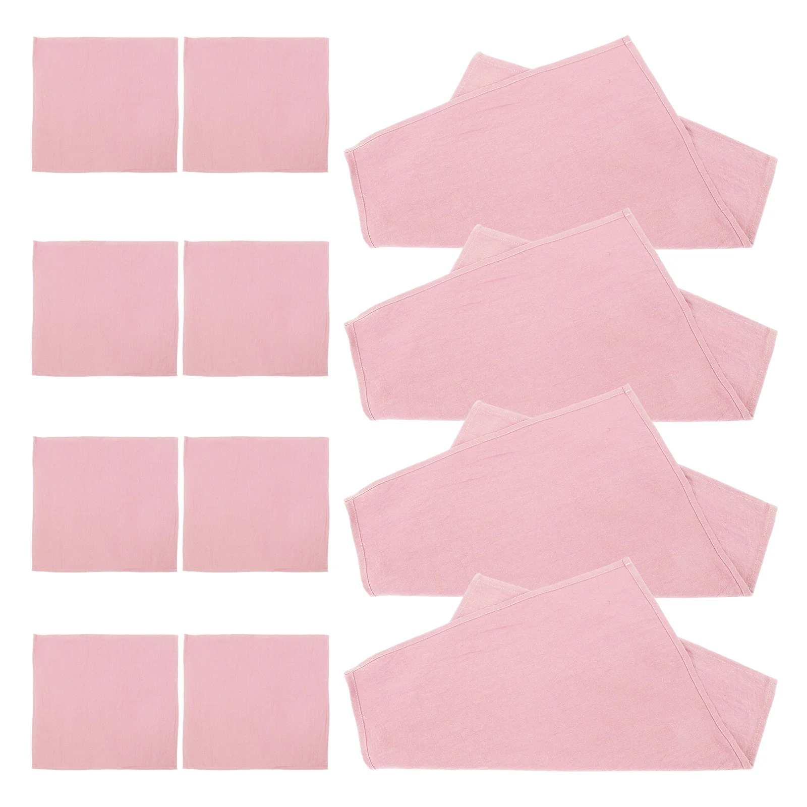 

12Pcs Soft Cotton Cloth Napkins 40Cm Blush Pink Washable Reusable Natural for Wedding Shower Parties Restaurants Elegant Table