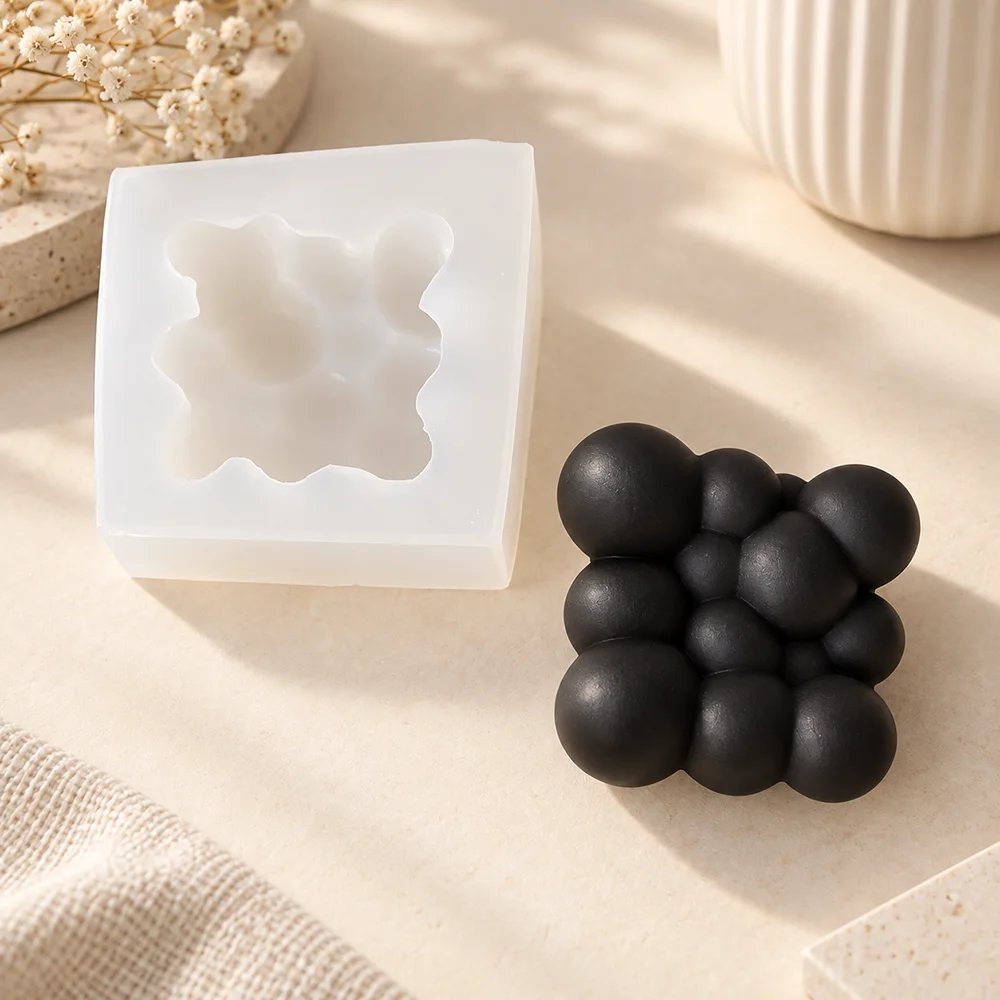 Magic Cube Beads Candle Silicone Molds Resin Craft Gypsum Mold Handmade Soap Mould Forms Candle Molds Factory Supplier