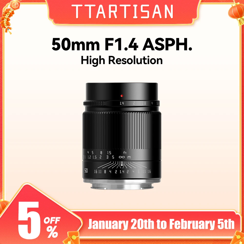 

TTArtisan 50mm F1.4 ASPH Full Frame Manual Focus Lenses for Sony E Canon RF Nikon Z Sigma Lumix Leica L mount Cameras