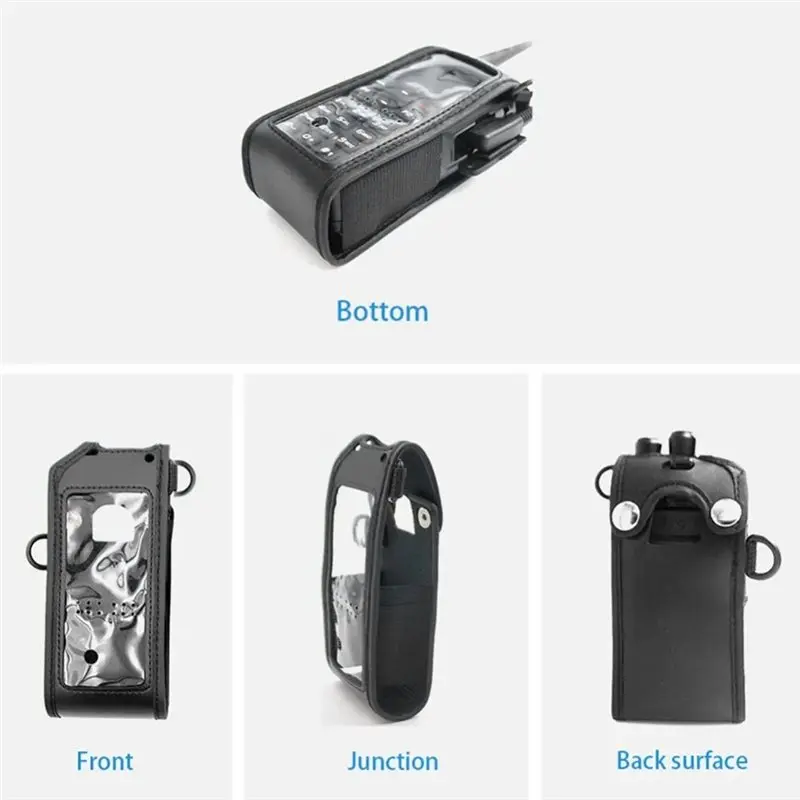Y44A Soft Leather Case with Belt Clip for AnyTone for AT-D878UV for AT-D878UVPLUS Walkie Talkie Protective Cover