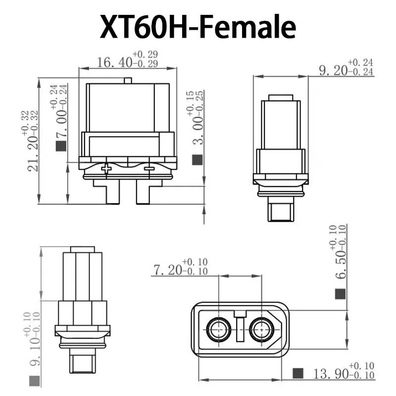 1 Stück 1 Satz XT60H männlich weiblich Rundstecker Netzstecker für RC Lipo Batteriemotor